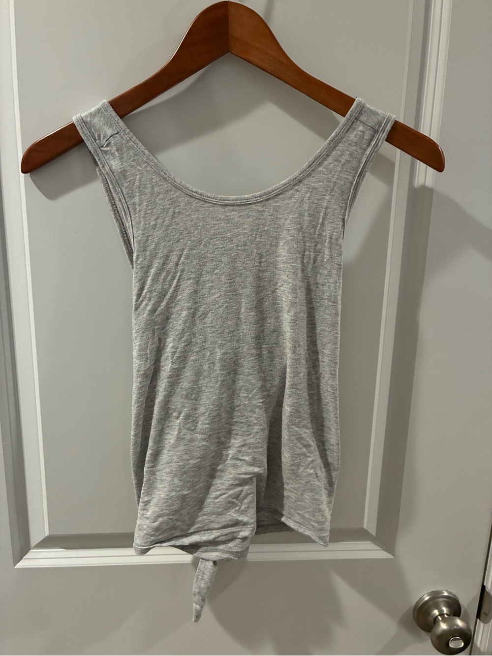 Aerie Women’s Gray Tank Top with criss cross tie back
